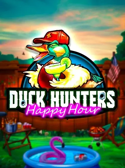 Decorative casino game artwork for CryptoLeo: Duck Hunters Happy Hour
