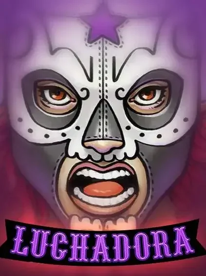 Decorative casino game artwork for CryptoLeo: Luchadora